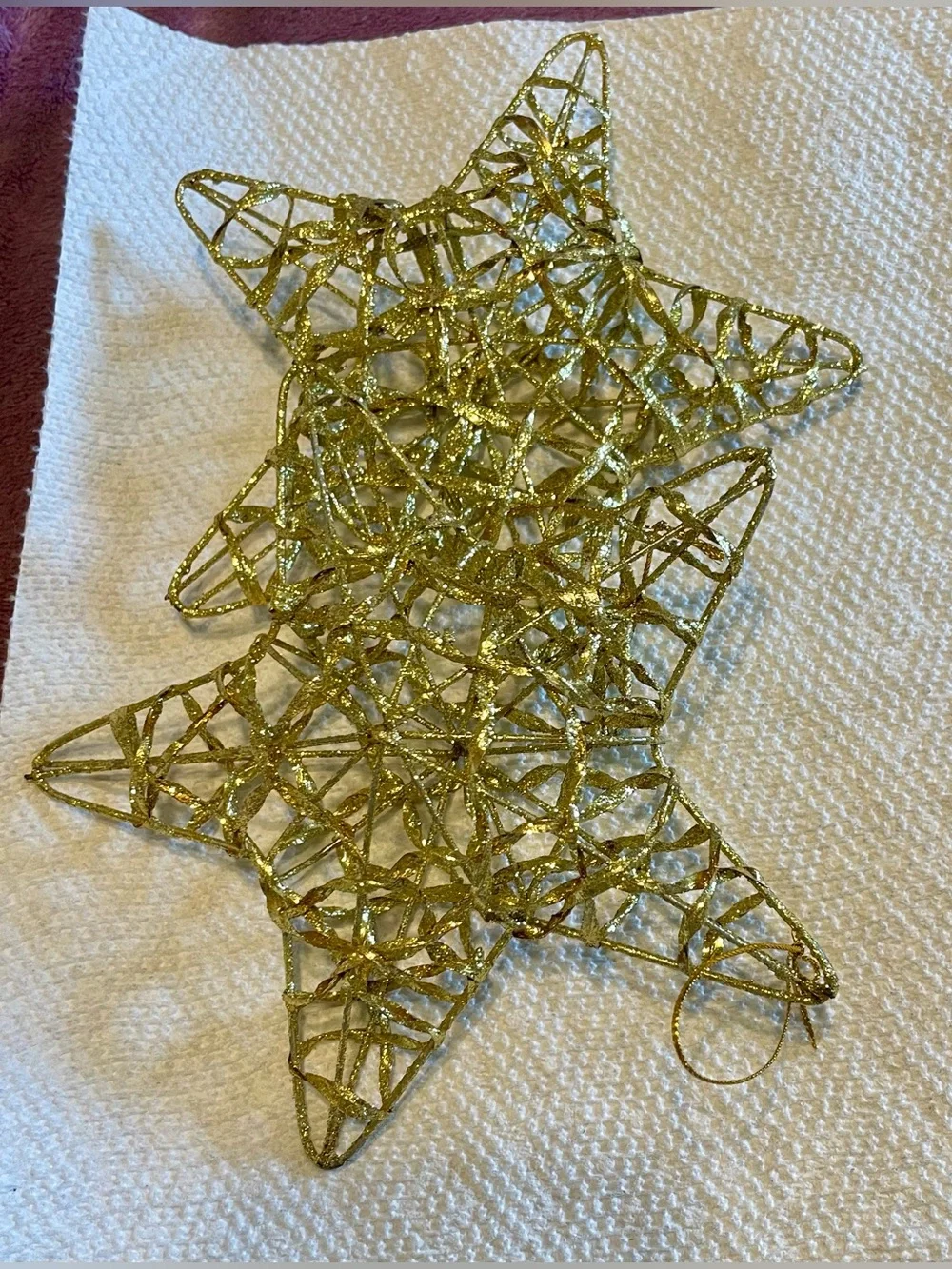 Gold Glitter Star Holiday Ornament